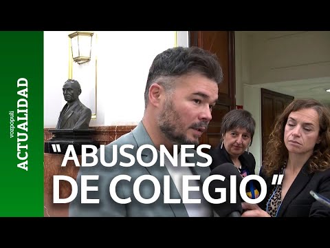 Rufián se pronuncia sobre Milei y Ayuso: Son los abusones del colegio de toda la vida