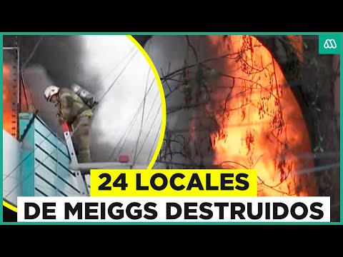 24 locales de Meiggs fueron consumidos por incendio: Siniestro se inició por robo a cajero