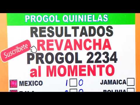 Resultados Progol Revancha 2234  DOMINGO 23 |   progol 2234  | progol Revancha 2234