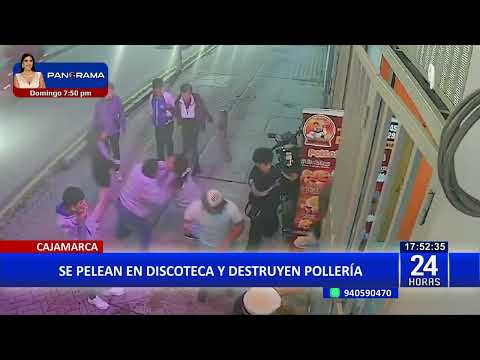 24 horas Grupo de jóvenes se pelean en discoteca y terminan destruyendo una pollería en Cajamarca