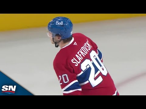 Canadiens Juraj Slafkovsky Puts One In Off Ukko-Pekka Luukkonen For Bank-Shot Goal