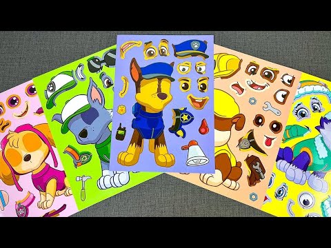 [Paper DIY] PAW Patrol Sticker Book Dress Up | Skye, Chase, Marshall, Ryder & Everest Paper Craft