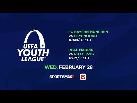 Watch the UEFA Youth League | Wed. Feb.28 | on SportsMax2 and the SportsMax App!