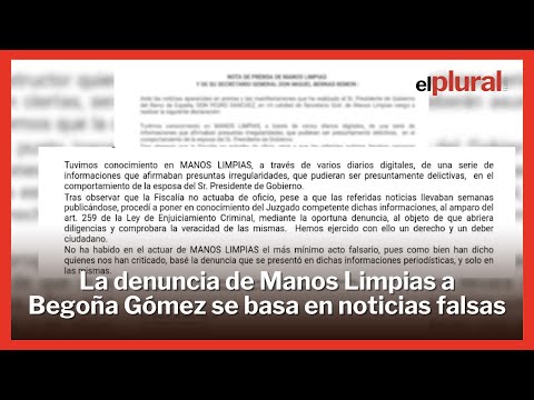 La denuncia de Manos Limpias a Begoña Gómez se basa en noticias falsas
