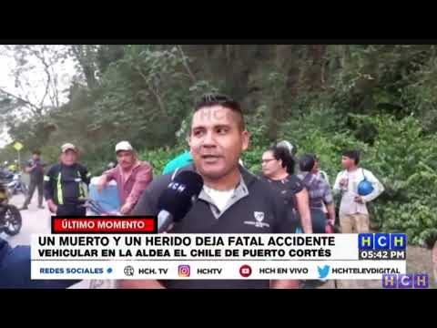 Fatal accidente vial deja una persona muerta en aldea El Chile, Puerto Cortés