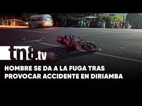 Un lesionado tras accidente provocado por vehículo que se dio a la fuga en Diriamba - Nicaragua