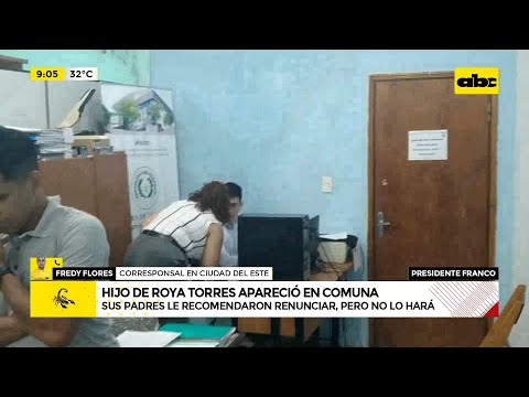Presidente Franco: hijo de Roya Torres apareció en Comuna