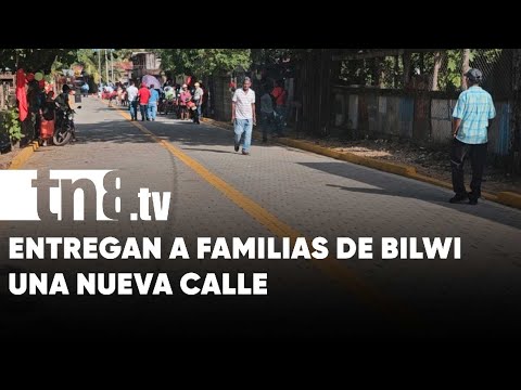 Inauguran nueva calle en Bilwi, Puerto Cabeza, Costa Caribe Norte - Nicaragua