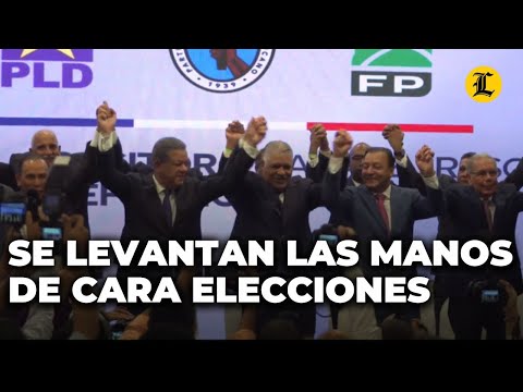 Leonel, Danilo, Abel y Miguel Vargas se levantan las manos de cara a las elecciones