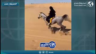 مهارة فتاة مع الخيل