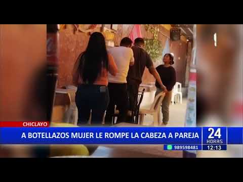 Chiclayo: mujer rompió una botella en la cabeza de su pareja y lo dejó seriamente herido