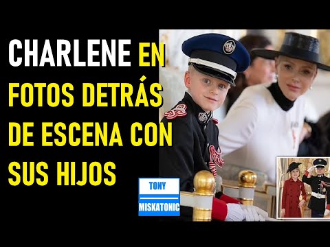 CHARLENE DE MÓNACO EN TIERNAS FOTOS DETRÁS DE ESCENA CON SUS HIJOS EN DÍA NACIONAL DE MÓNACO.