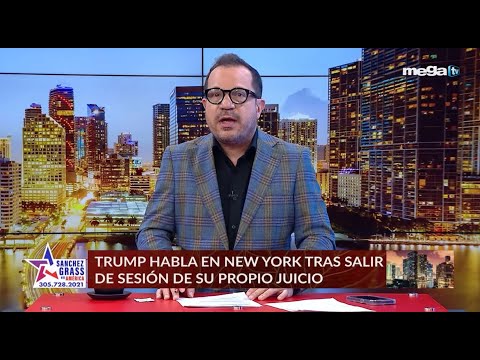 Sánchez Grass en América 04-17-24 Trump habla en New york tras salir de sesión de su propio juicio