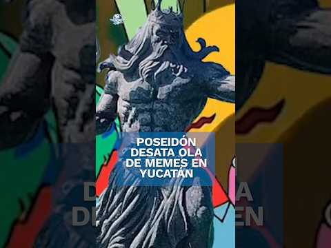 Yucatecos culpan con memes a estatua de Poseidón por la furia del dios Chaac #shorts