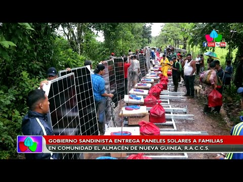 Gobierno Sandinista entrega paneles solares a familias en comunidad El Almacén de Nueva Guinea
