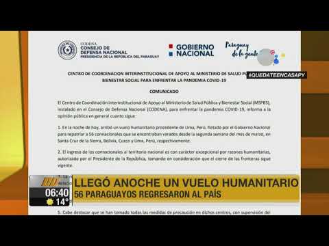 56 compatriotas llegaron de Perú y Bolivia en vuelo humanitario