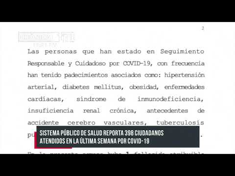 Informe COVID-19 en Nicaragua: 12,260 personas recuperadas