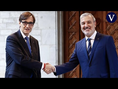 Illa y Collboni mantienen una primera reunión en el Palau de la Generalitat