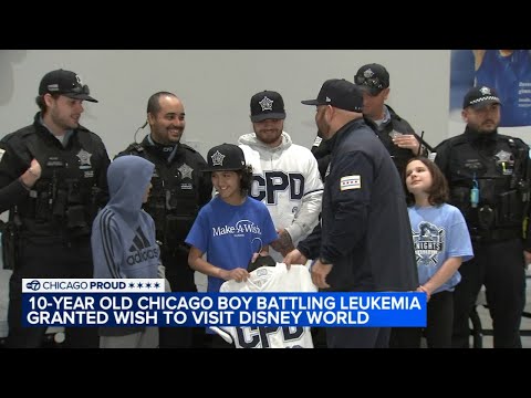 Chicago boy battling leukemia becomes honorary CPD baseball team member, granted Disney World trip
