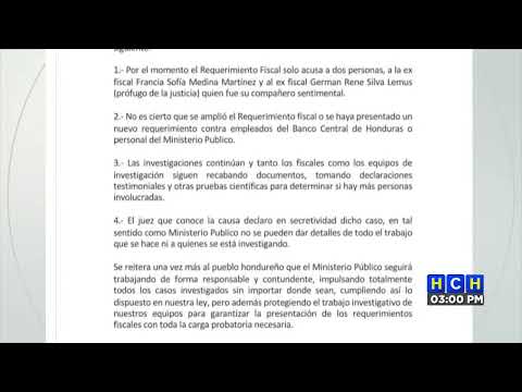 Ministerio Público aclara informacion trascendida sobre el caso de la exfiscal Francia Medina