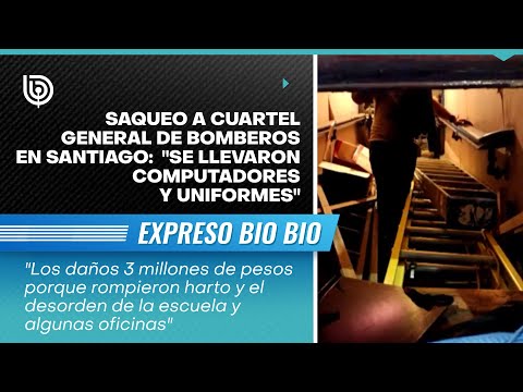 Saqueo a Cuartel General de Bomberos en Santiago: Se llevaron computadores y uniformes