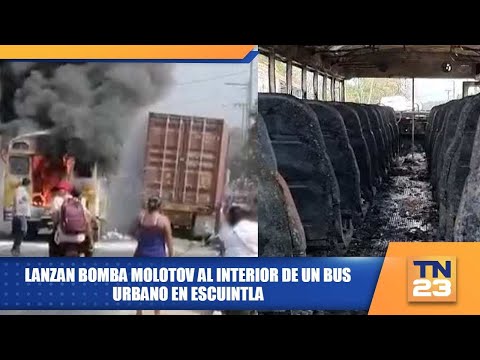 Lanzan bomba molotov al interior de un bus urbano en Escuintla