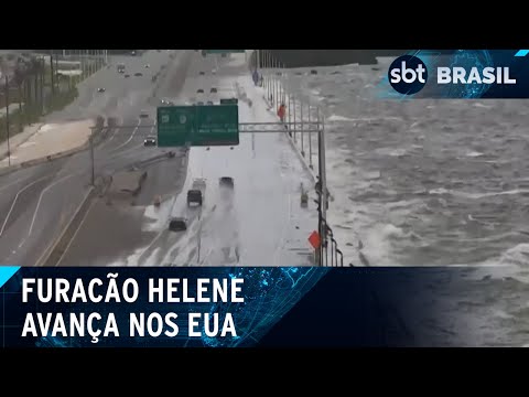 Furacão de categoria quatro avança pela costa dos Estados Unidos | SBT Brasil (26/09/24)