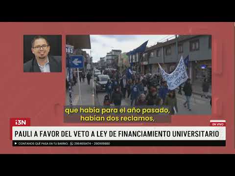 PAULI A FAVOR DEL VETO A LEY DE FINANCIAMIENTO UNIVERSITARIO