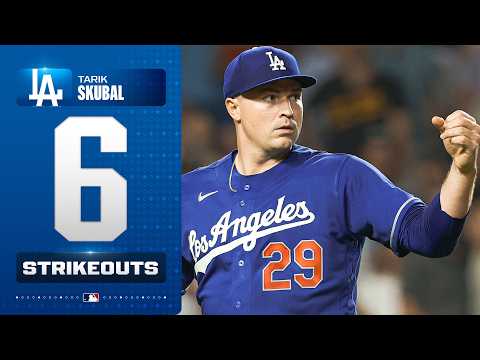 LA 다저스 데뷔전에서 타릭 스쿠발이 기록한 모든 삼진! | MLB 하이라이트