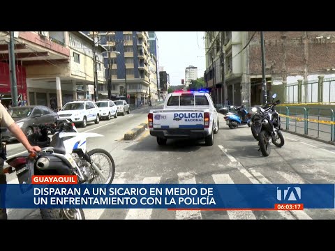 Sicario recibió un impacto en medio de un enfrentamiento con la Policía de bala en Guayaquil