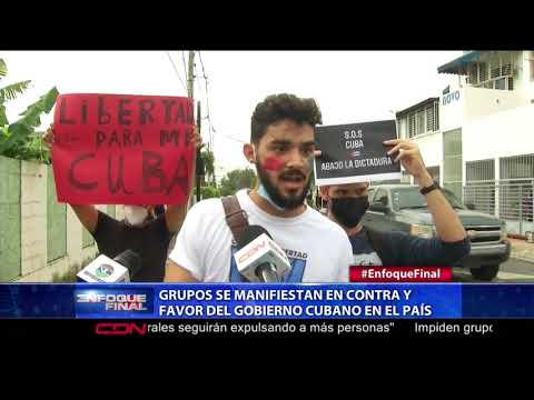 Grupos se manifiestan en contra y favor del gobierno cubano en el país