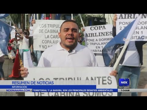 Tripulantes de cabina de Copa Airlines realizan protestas