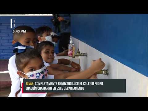 Autoridades de Rivas inauguran la rehabilitación del Colegio en Belén - Nicaragua