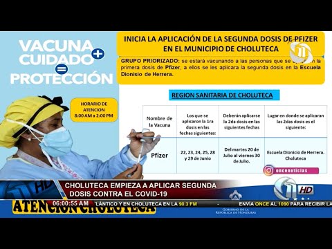 Once Noticias Primera Hora | Choluteca empieza a aplicar segunda dosis contra el Covid-19