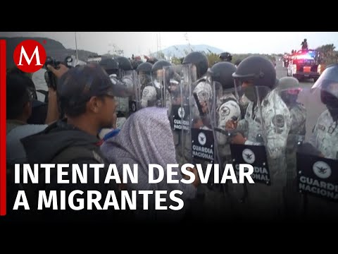 En Oaxaca, la caravana viacrucis migrantes rompió el operativo implementado por personal del INM
