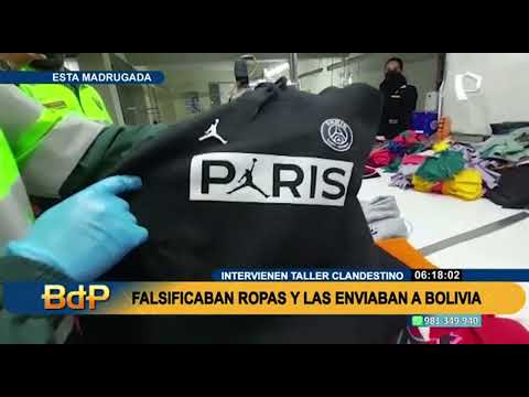 SJL: intervienen taller clandestino de prendas falsificadas que eran enviadas hasta Bolivia