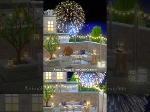 【ポケ森コンプリート】 ビルの間から見える夏の花火🎆✨/コテージレイアウト #ポケ森 #どうぶつの森 #acpc #animalcrossingpocketcamper