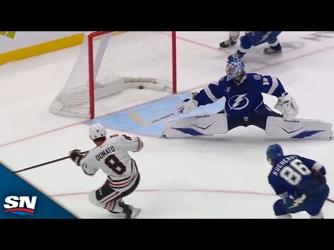 Ryan Donato Buries Rebound To Give Blackhawks Lead In Final Minute vs. Lightning