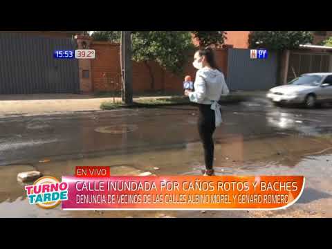 Calle en deplorable estado en el barrio Virgen del Rosario en Asunción