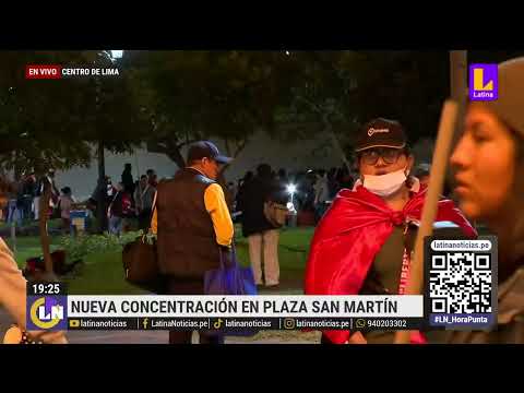 Protestas en Lima: registran nueva concentración de manifestantes en Plaza San Martín