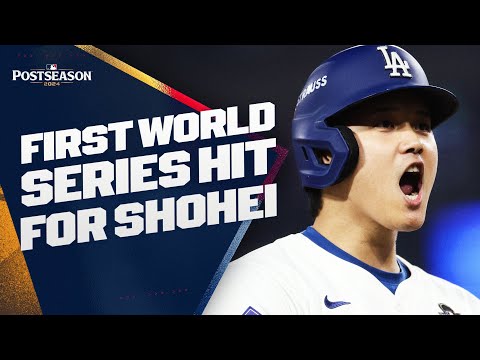 Shohei Ohtanis FIRST World Series hit goes for EXTRA BASES! | 大谷翔平ハイライト