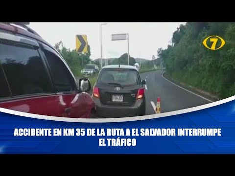 Accidente en km 35 de la ruta a El Salvador interrumpe el tráfico