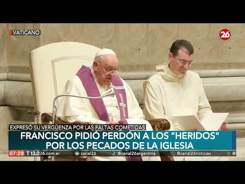 El Papa Francisco pidió perdón a los heridos por los pecadores de la iglesia