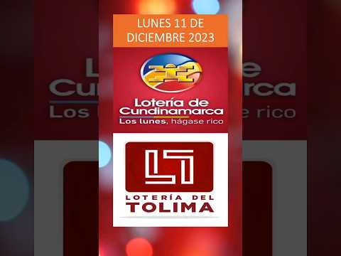 RESULTADO DE LA LOTERIA CUNDINAMARCA Y TOLIMA -  LUNES 11 DE DICIEMBRE 2023 #jcnumerologia