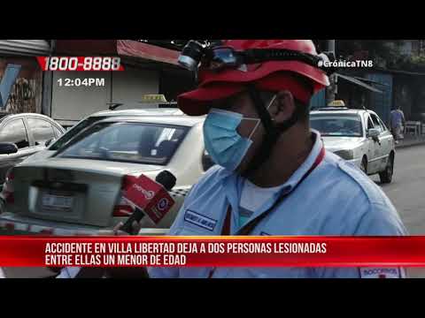 Accidente en Villa Libertad deja dos lesionados, entre ellos un menor - Nicaragua