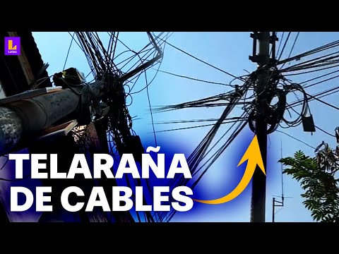 Vecinos de Lima hartos de los cables que cuelgan en las calles: Ellos mismos tienen que recogerlos