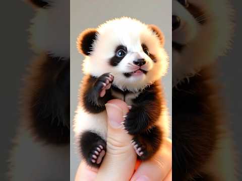viral cute baby panda in human hand 📸 #cute #aishorts #animals #wildlife #motivation #youtubeshorts
