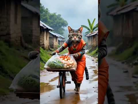 Hard-Working Mother Cat"struggle #nepal
