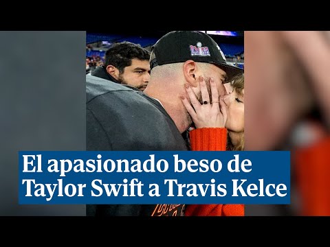 El apasionado beso de Taylor Swift a Travis Kelce tras su clasificación para la Superbowl