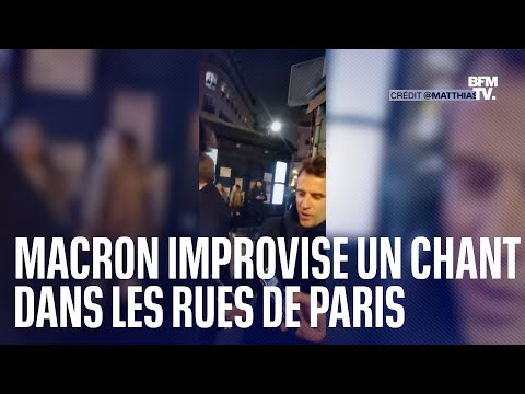 Emmanuel Macron filmé après son allocution en train de chanter dans les rues de Paris